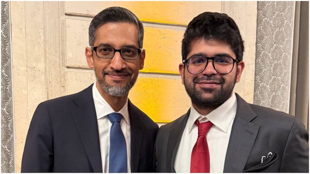 Perplexity CEO Aravind Srinivas with Sundar Pichai