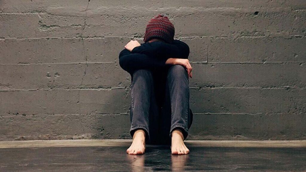 A lonely figure representing the overwhelming feeling of anxiety.