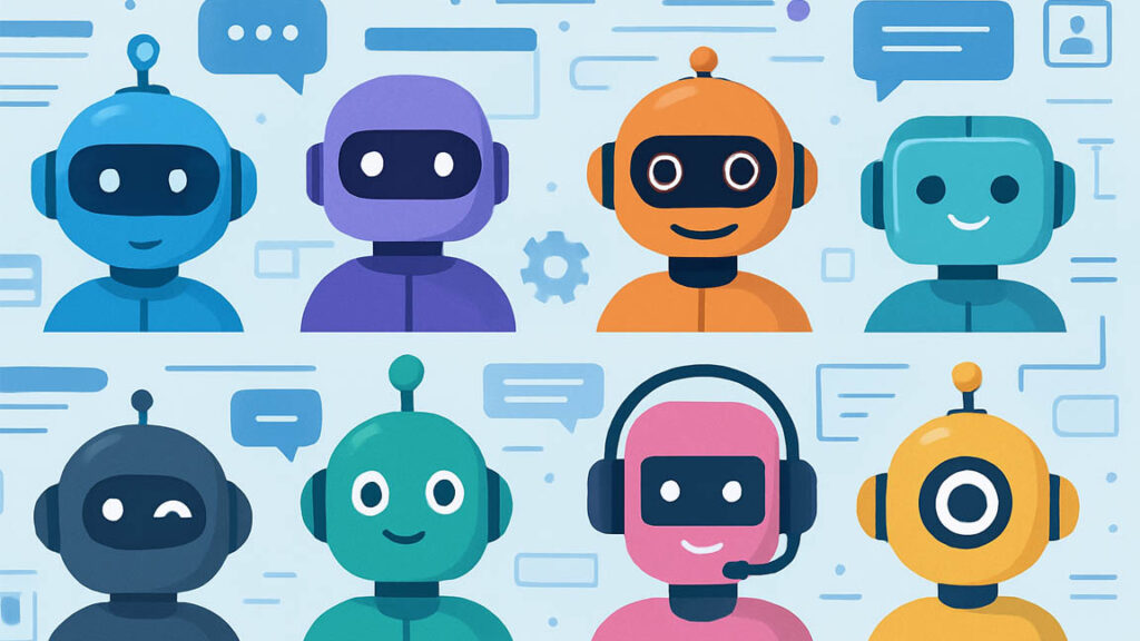 Best Free Chatbots in 2025 Diverse Chatbot Avatars Illustration