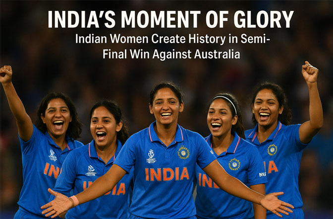 Indian women’s cricket team celebrates historic semi-final win against Australia