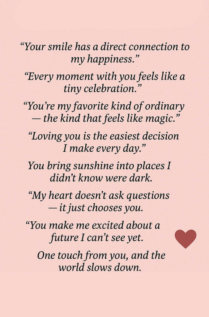 Romantic love quotes on a pink background