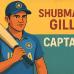 Shubman Gill New ODI Captain leading India cricket team illustration